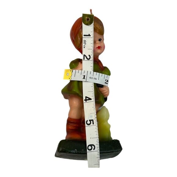 Vintage Candle Boy And Girl  Holding A Book  with One Rabbit. 7”. - Picture 13 of 14